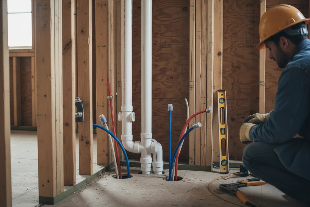 Drain and supply rough-in during Garbage Disposal Repair in Pineville
